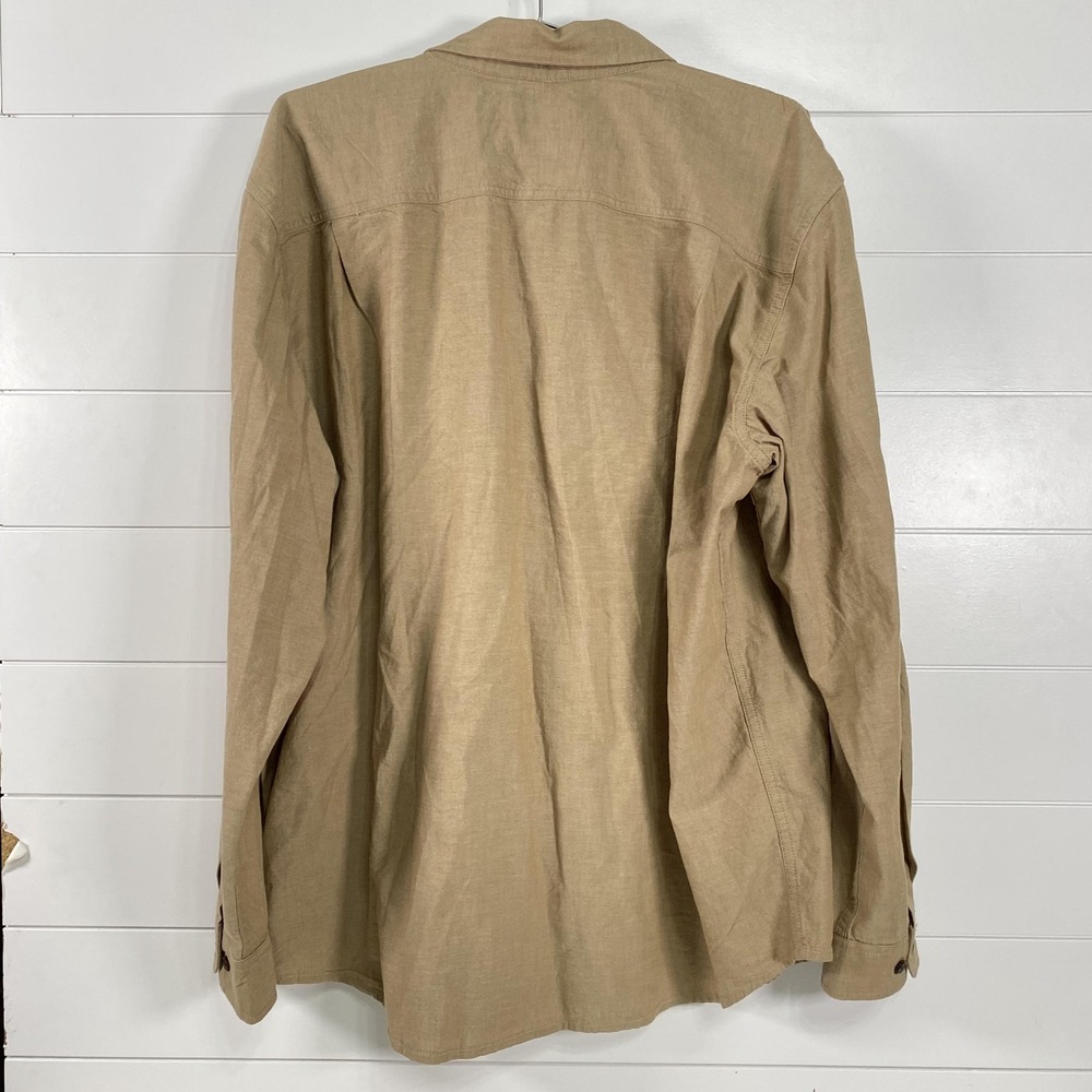 Carhartt Shirt Mens XL Tan Loose Fit Button Down Long Sleeve Work Cotton TW4368 - Picture 5 of 13
